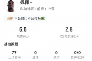 多次浪费机会!尼古拉·佩佩本场2射0正+11丢失球权 5对抗1成功